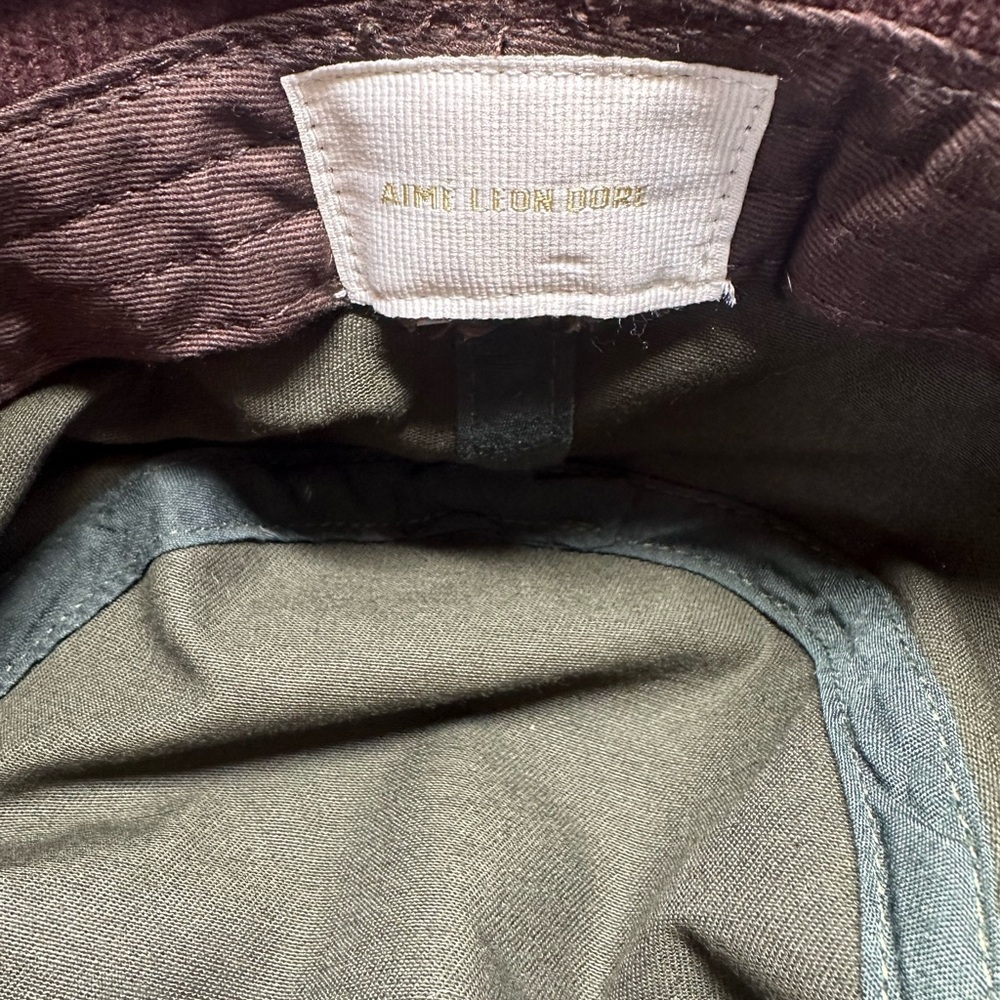 Aime Leon Dore Olive and Burgundy Bucket Hat - Picture 2 of 2